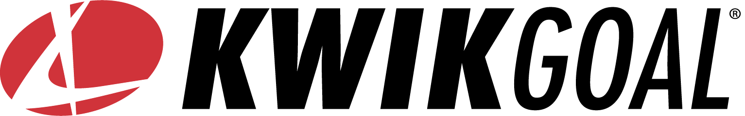 KwikGoal logo: red circular emblem with a white swoosh and bold KWIKGOAL wordmark.