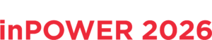 Banner text reading 'Meet Our Staff at InPOWER 2026' in white and red on a black background, announcing a staff meet-up at the conference.